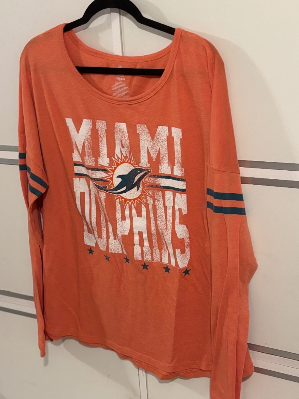 Team Apparel Miami Dolphins Long Sleeves Tee Sz XXL